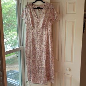 J. Crew V-neck midi dress in field day print